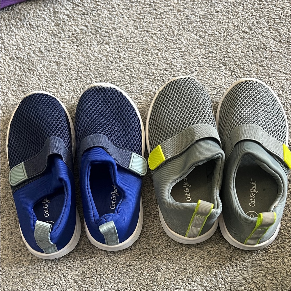 Cat & Jack Kids Slip-On Sneakers - Navy and Gray